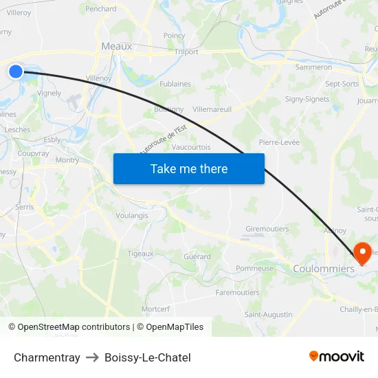 Charmentray to Boissy-Le-Chatel map