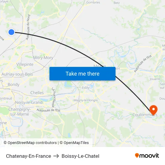 Chatenay-En-France to Boissy-Le-Chatel map