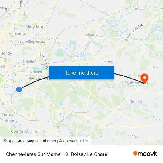 Chennevieres-Sur-Marne to Boissy-Le-Chatel map