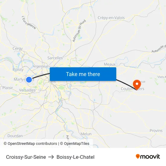 Croissy-Sur-Seine to Boissy-Le-Chatel map