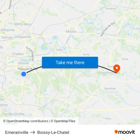 Emerainville to Boissy-Le-Chatel map