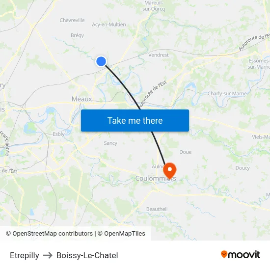 Etrepilly to Boissy-Le-Chatel map