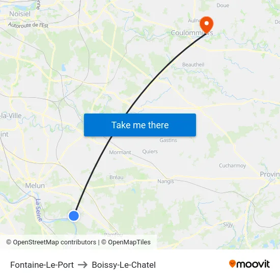 Fontaine-Le-Port to Boissy-Le-Chatel map