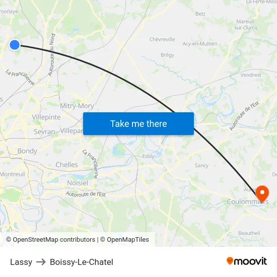 Lassy to Boissy-Le-Chatel map