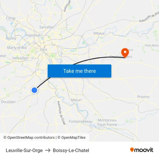 Leuville-Sur-Orge to Boissy-Le-Chatel map