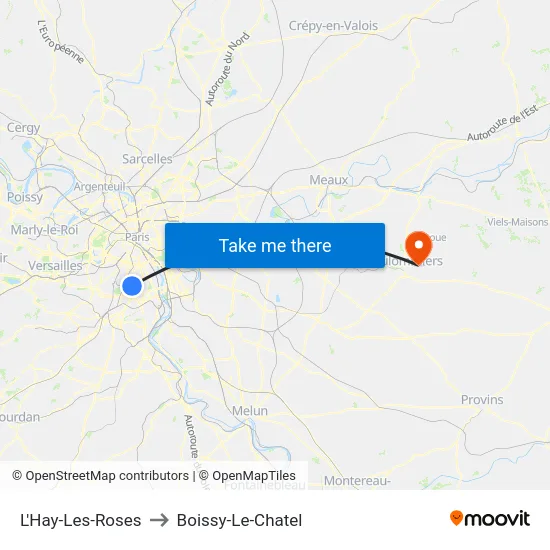 L'Hay-Les-Roses to Boissy-Le-Chatel map