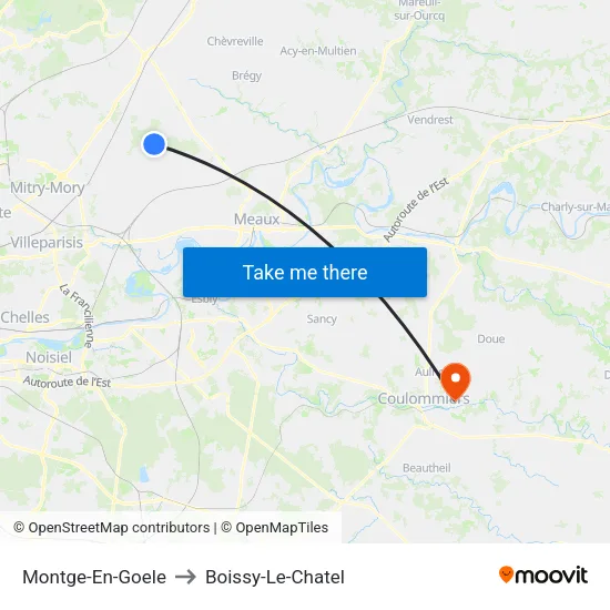 Montge-En-Goele to Boissy-Le-Chatel map