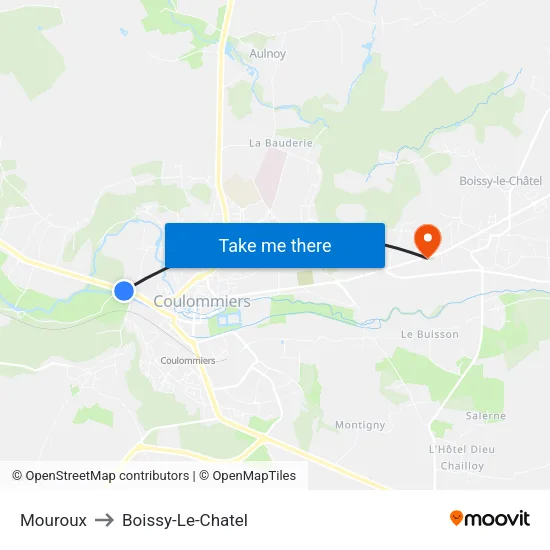 Mouroux to Boissy-Le-Chatel map