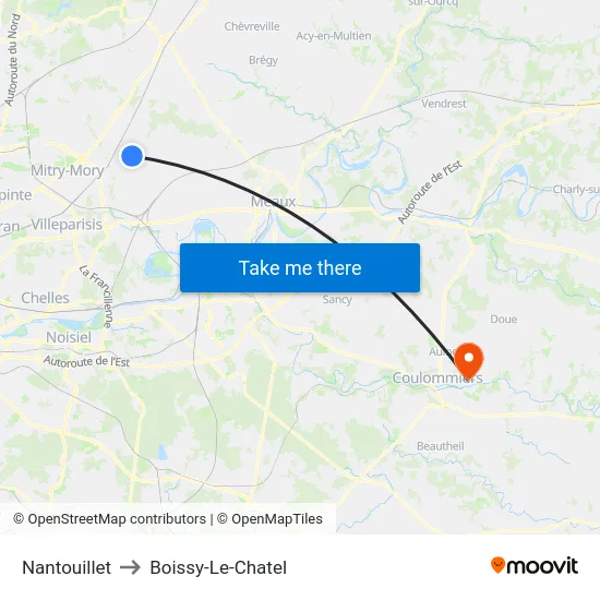 Nantouillet to Boissy-Le-Chatel map