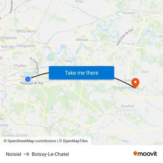 Noisiel to Boissy-Le-Chatel map