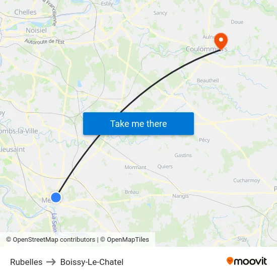 Rubelles to Boissy-Le-Chatel map