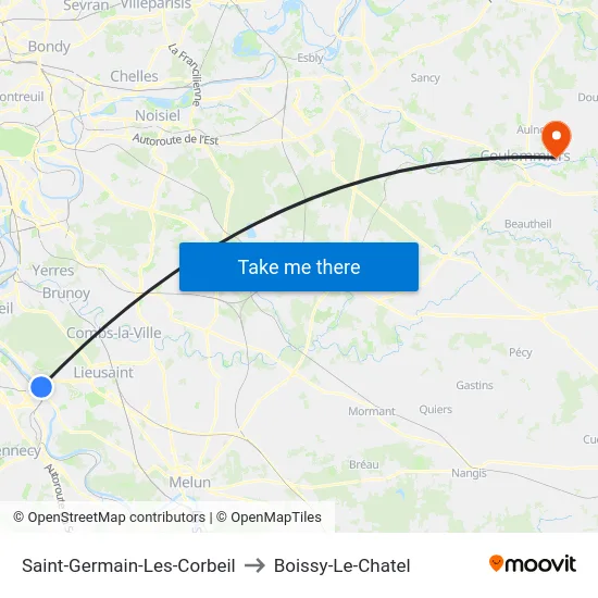 Saint-Germain-Les-Corbeil to Boissy-Le-Chatel map