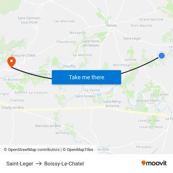 Saint-Leger to Boissy-Le-Chatel map
