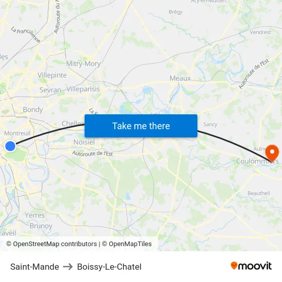 Saint-Mande to Boissy-Le-Chatel map
