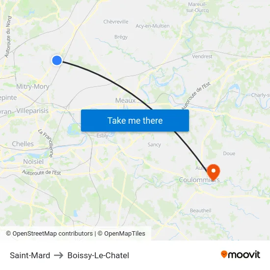 Saint-Mard to Boissy-Le-Chatel map