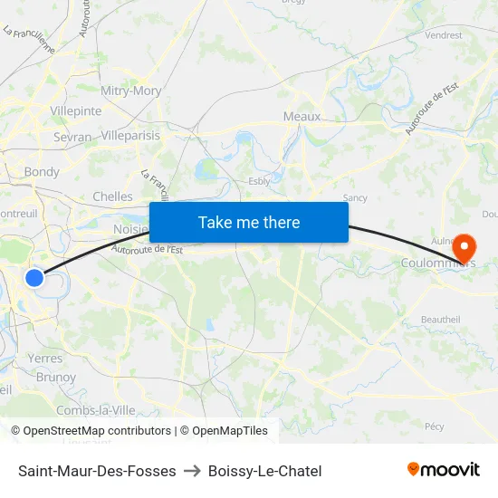 Saint-Maur-Des-Fosses to Boissy-Le-Chatel map