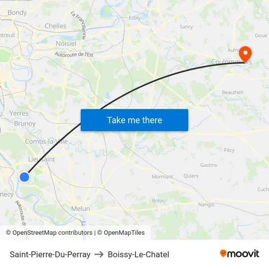 Saint-Pierre-Du-Perray to Boissy-Le-Chatel map