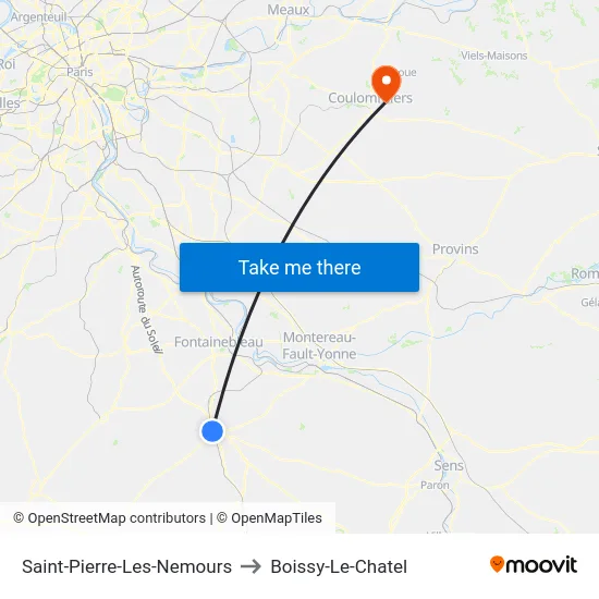 Saint-Pierre-Les-Nemours to Boissy-Le-Chatel map