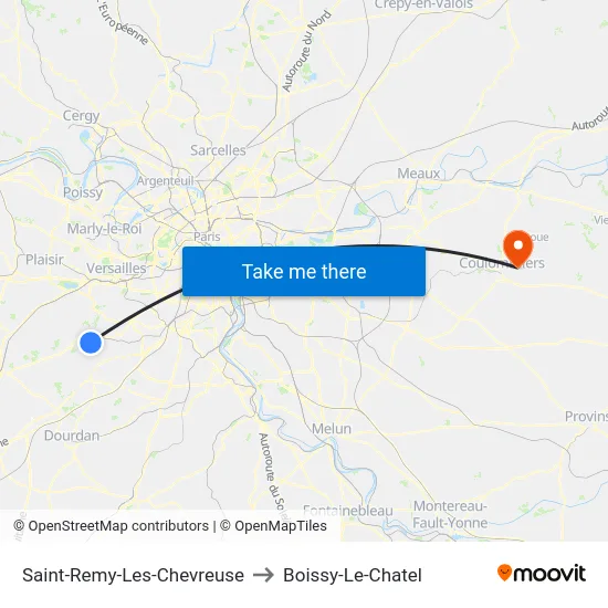 Saint-Remy-Les-Chevreuse to Boissy-Le-Chatel map