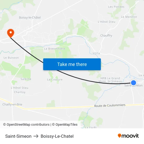 Saint-Simeon to Boissy-Le-Chatel map