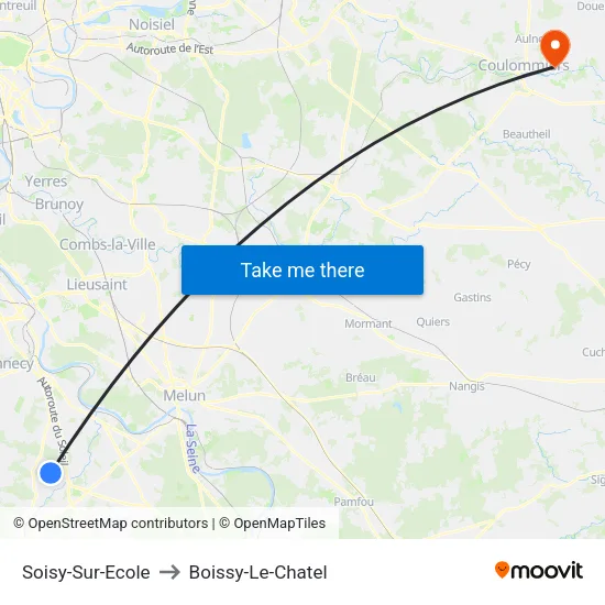 Soisy-Sur-Ecole to Boissy-Le-Chatel map