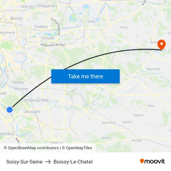 Soisy-Sur-Seine to Boissy-Le-Chatel map