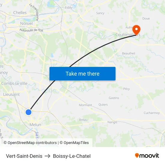 Vert-Saint-Denis to Boissy-Le-Chatel map