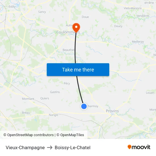Vieux-Champagne to Boissy-Le-Chatel map