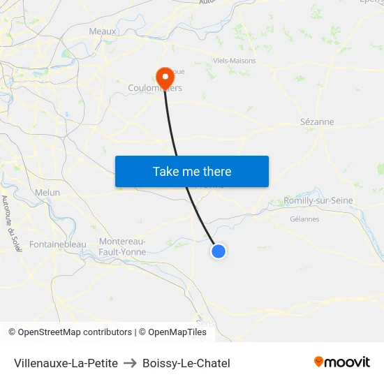 Villenauxe-La-Petite to Boissy-Le-Chatel map