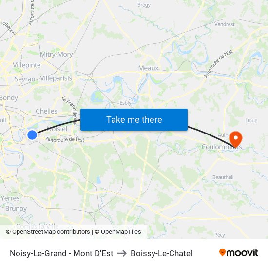 Noisy-Le-Grand - Mont D'Est to Boissy-Le-Chatel map