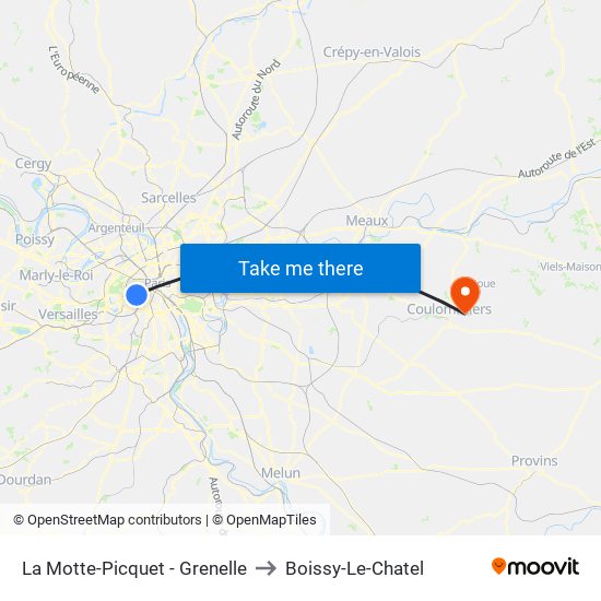 La Motte-Picquet - Grenelle to Boissy-Le-Chatel map