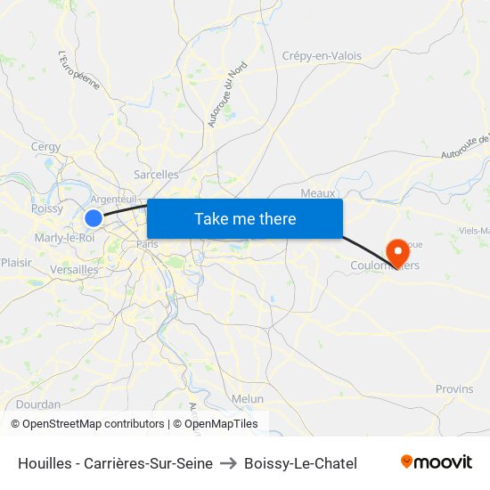 Houilles - Carrières-Sur-Seine to Boissy-Le-Chatel map