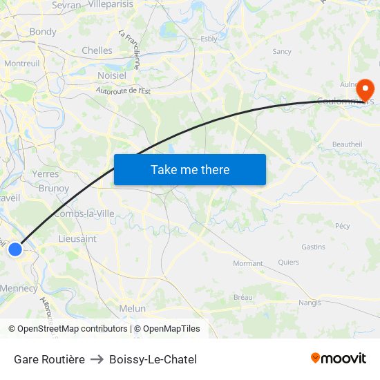 Gare Routière to Boissy-Le-Chatel map