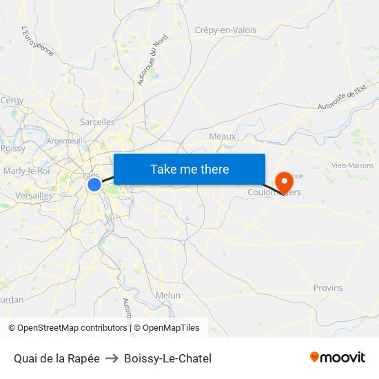 Quai de la Rapée to Boissy-Le-Chatel map