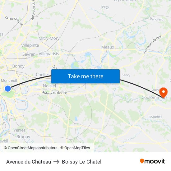 Avenue du Château to Boissy-Le-Chatel map