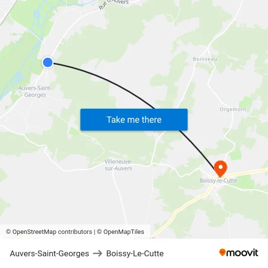 Auvers-Saint-Georges to Boissy-Le-Cutte map