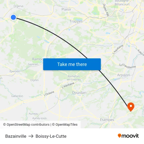 Bazainville to Boissy-Le-Cutte map
