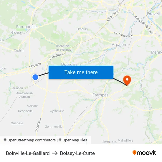 Boinville-Le-Gaillard to Boissy-Le-Cutte map