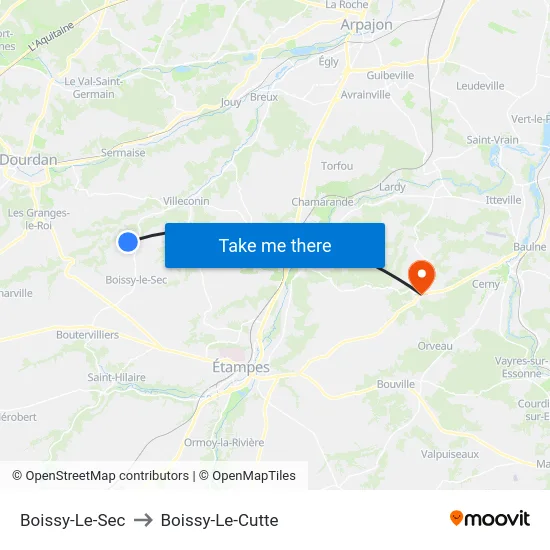 Boissy-Le-Sec to Boissy-Le-Cutte map