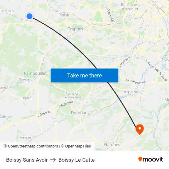 Boissy-Sans-Avoir to Boissy-Le-Cutte map