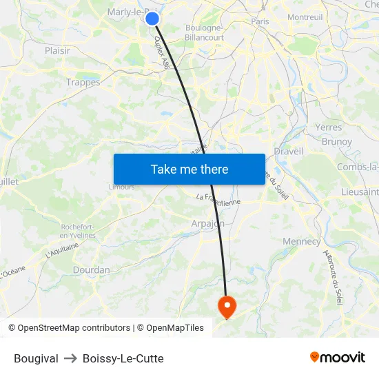 Bougival to Boissy-Le-Cutte map