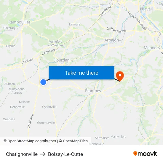 Chatignonville to Boissy-Le-Cutte map