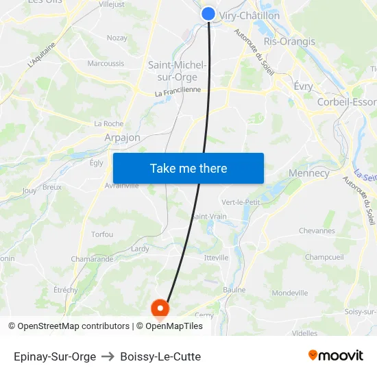 Epinay-Sur-Orge to Boissy-Le-Cutte map