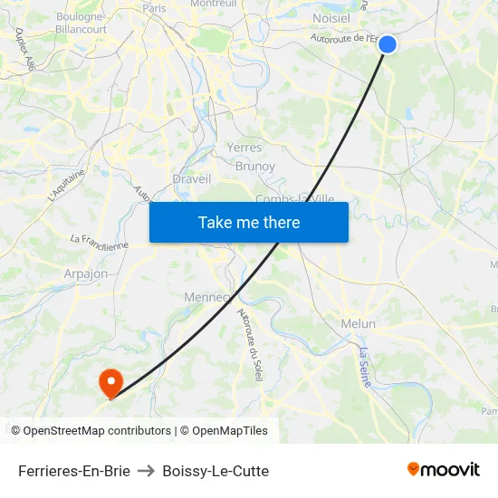 Ferrieres-En-Brie to Boissy-Le-Cutte map