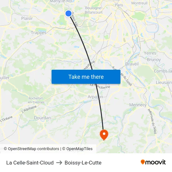La Celle-Saint-Cloud to Boissy-Le-Cutte map