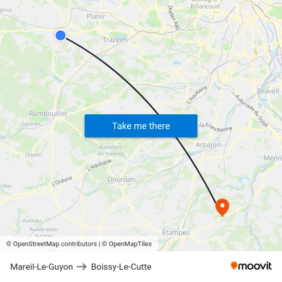 Mareil-Le-Guyon to Boissy-Le-Cutte map