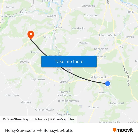 Noisy-Sur-Ecole to Boissy-Le-Cutte map