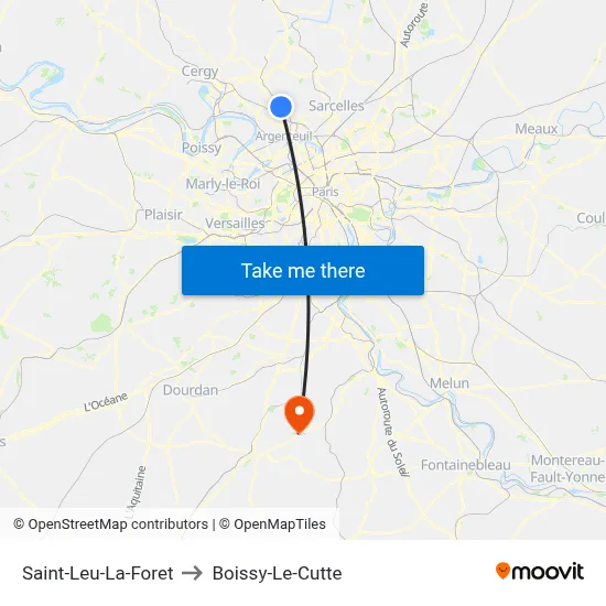 Saint-Leu-La-Foret to Boissy-Le-Cutte map