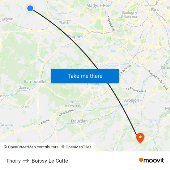 Thoiry to Boissy-Le-Cutte map
