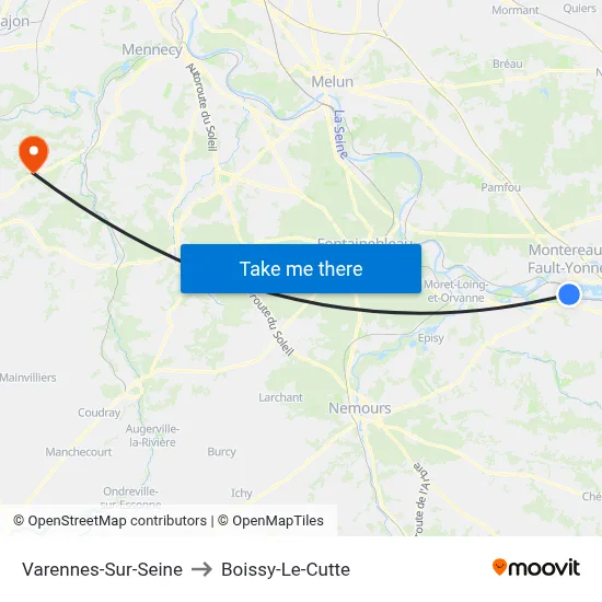 Varennes-Sur-Seine to Boissy-Le-Cutte map